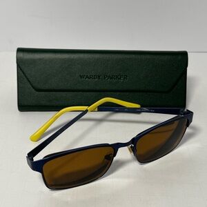 Warby Parker Matte Slate Blue Rect Sunglasses Brown Lenses 54-17-140 Frames Only